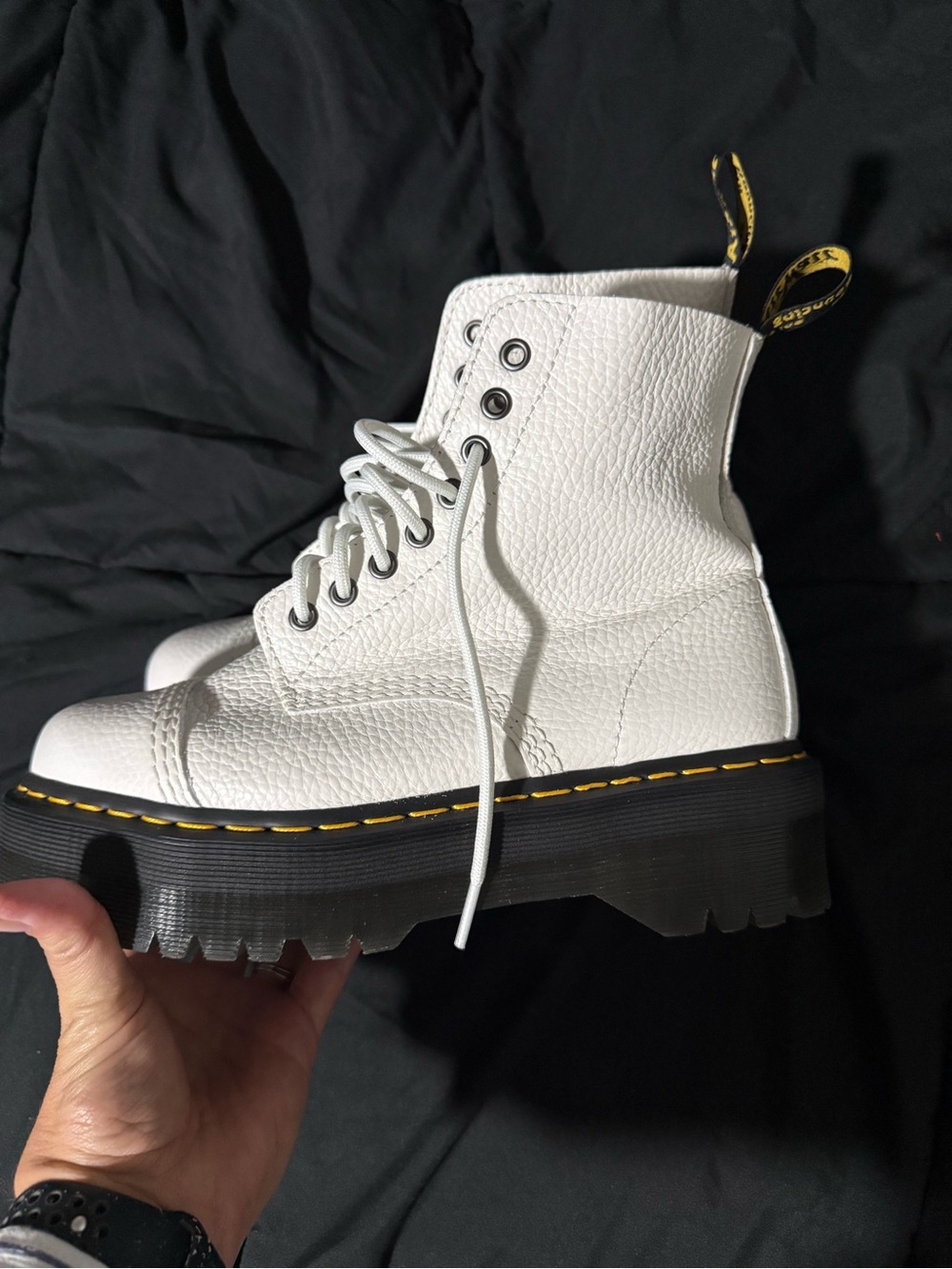 Dr. Martens Jadon’s - White Women's Lace-Up Platform Combat Boots